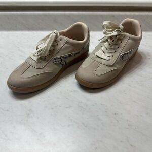 Dolce Vita Quantum‎ Sneakers Wms 9 Beige Snake Print Accent Low Top Casual Shoes